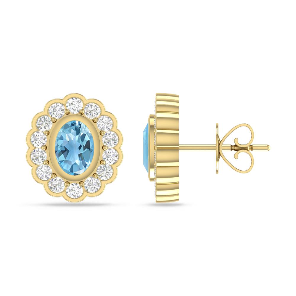 Yellow Gold - Blue Topaz